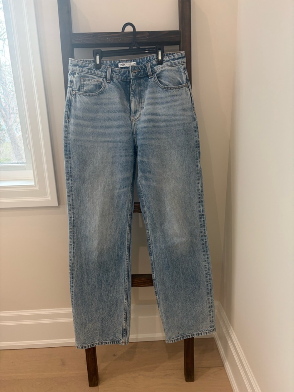 Zara faded blue denim jeans